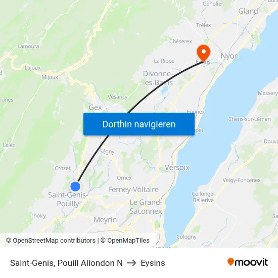 Saint-Genis, Pouill Allondon N to Eysins map