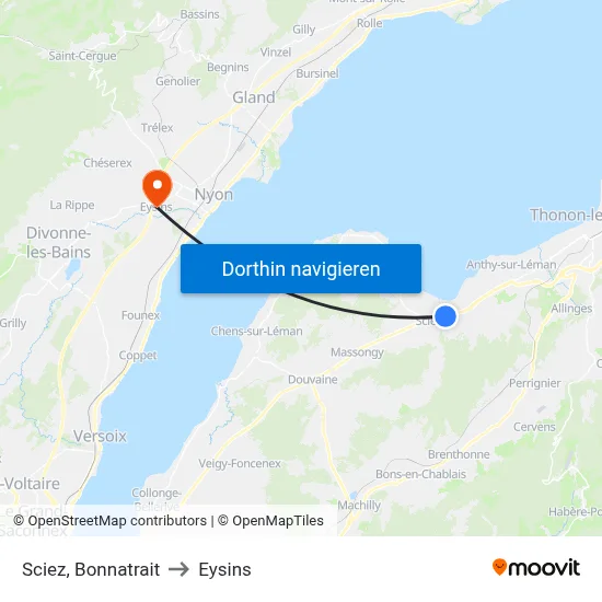 Sciez, Bonnatrait to Eysins map
