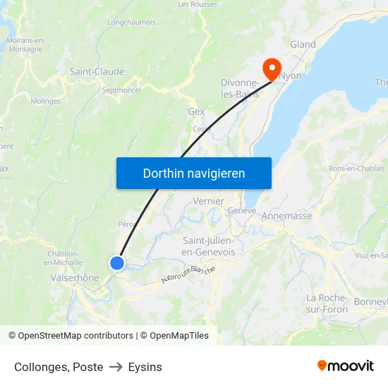 Collonges, Poste to Eysins map