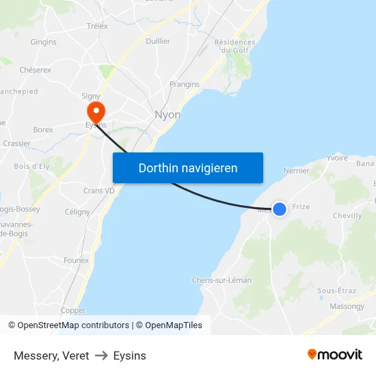Messery, Veret to Eysins map