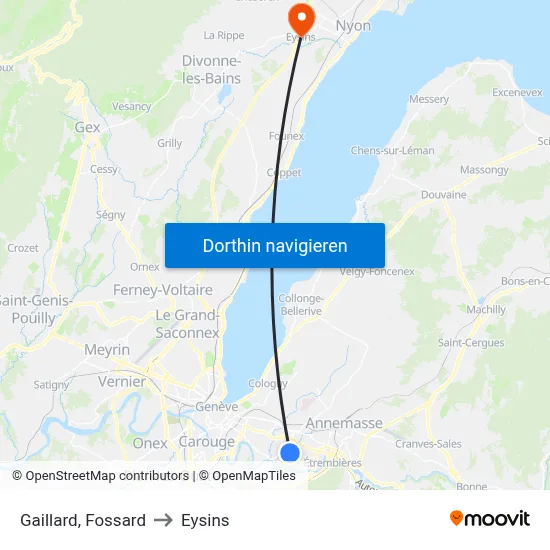 Gaillard, Fossard to Eysins map