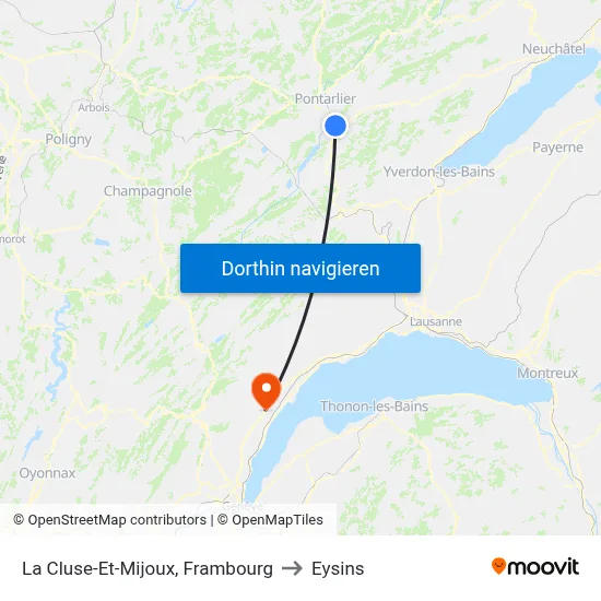 La Cluse-Et-Mijoux, Frambourg to Eysins map