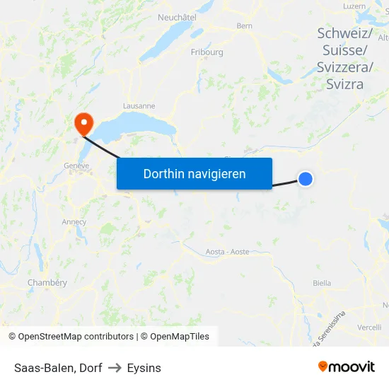 Saas-Balen, Dorf to Eysins map