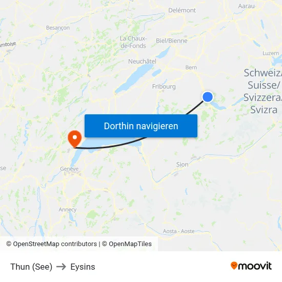 Thun (See) to Eysins map