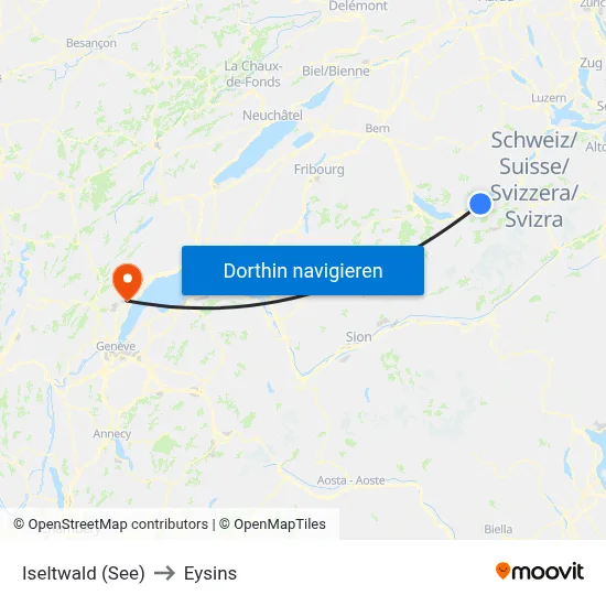 Iseltwald (See) to Eysins map