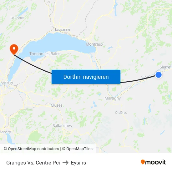 Granges Vs, Centre Pci to Eysins map