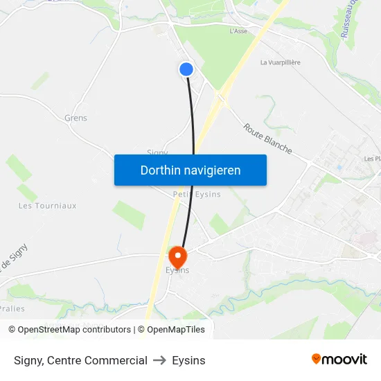 Signy, Centre Commercial to Eysins map