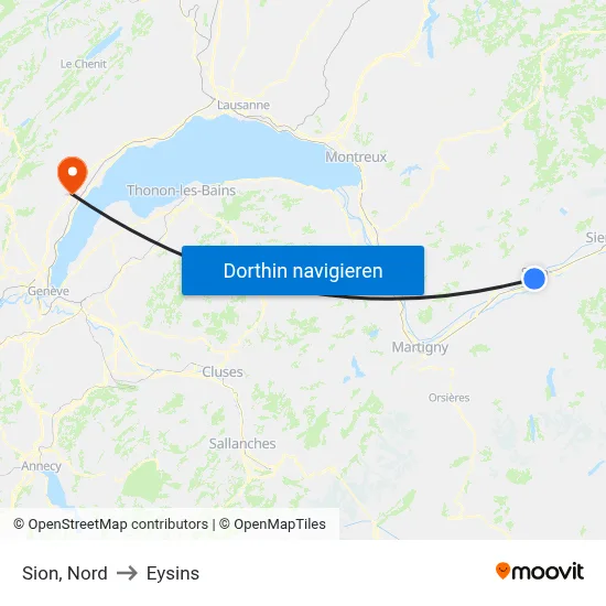 Sion, Nord to Eysins map
