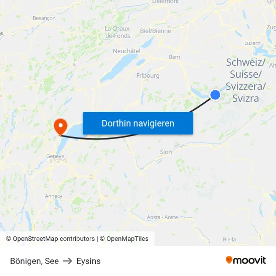 Bönigen, See to Eysins map