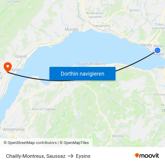 Chailly-Montreux, Saussaz to Eysins map