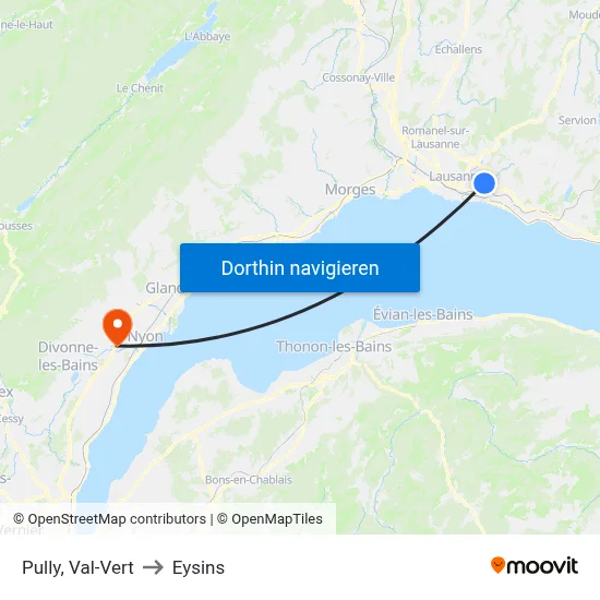 Pully, Val-Vert to Eysins map