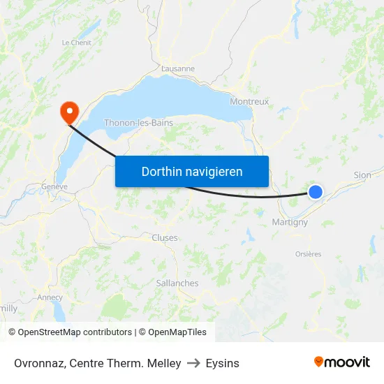 Ovronnaz, Centre Therm. Melley to Eysins map