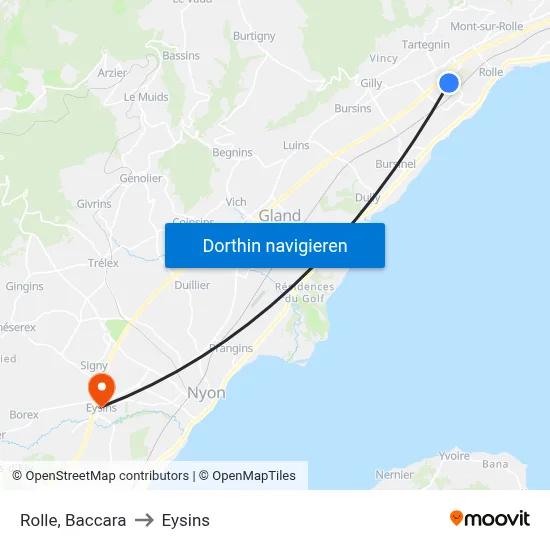 Rolle, Baccara to Eysins map