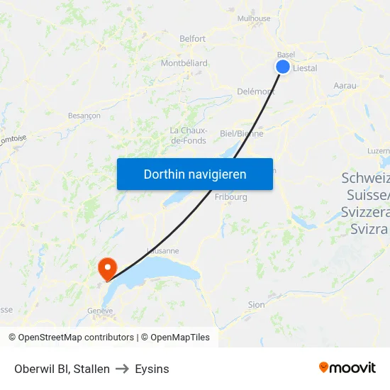 Oberwil Bl, Stallen to Eysins map