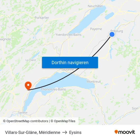 Villars-Sur-Glâne, Méridienne to Eysins map