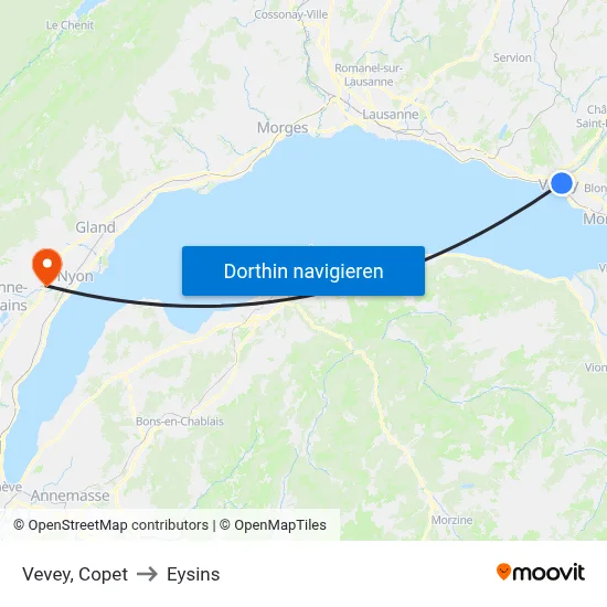 Vevey, Copet to Eysins map