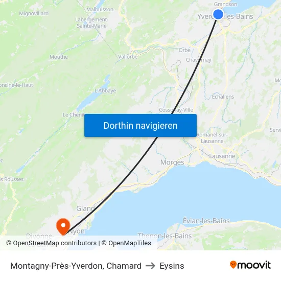 Montagny-Près-Yverdon, Chamard to Eysins map
