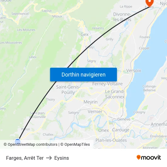 Farges, Arrêt Ter to Eysins map