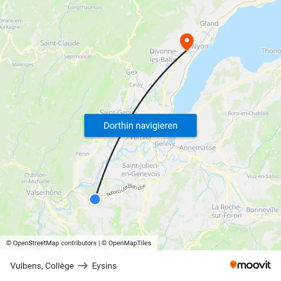 Vulbens, Collège to Eysins map