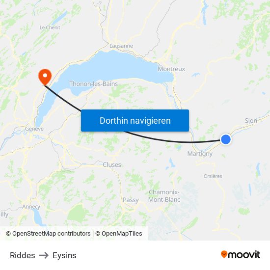 Riddes to Eysins map