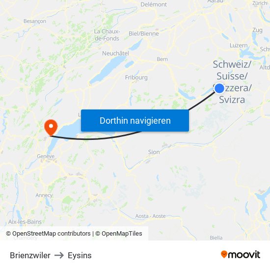 Brienzwiler to Eysins map