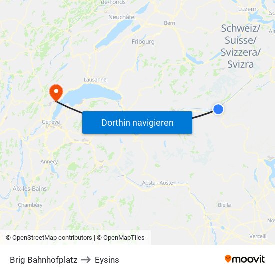 Brig Bahnhofplatz to Eysins map