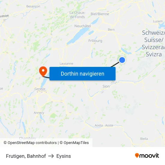 Frutigen, Bahnhof to Eysins map