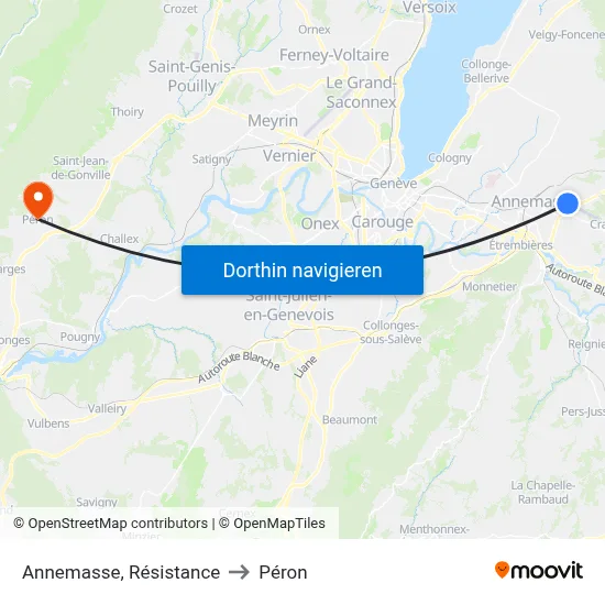 Annemasse, Résistance to Péron map