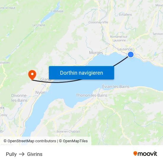 Pully to Givrins map