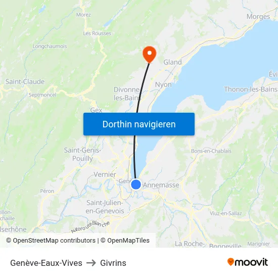 Genève-Eaux-Vives to Givrins map