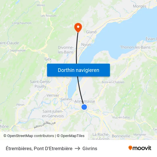 Étrembières, Pont D'Etrembière to Givrins map
