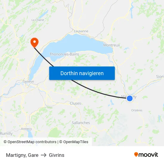 Martigny, Gare to Givrins map