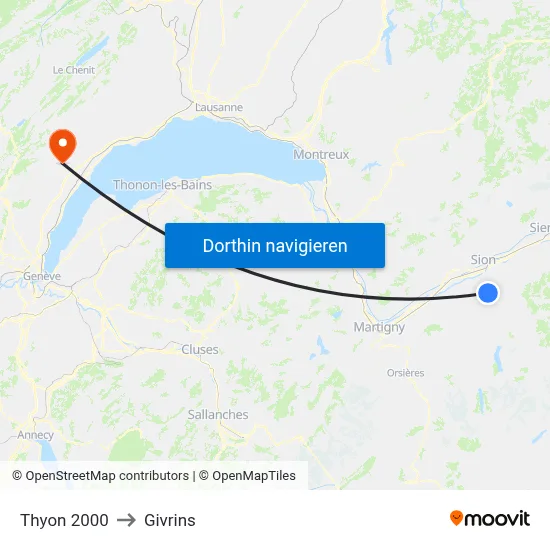 Thyon 2000 to Givrins map