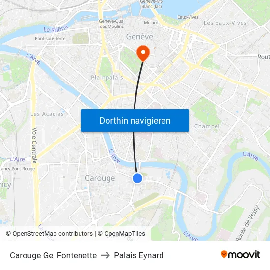 Carouge Ge, Fontenette to Palais Eynard map