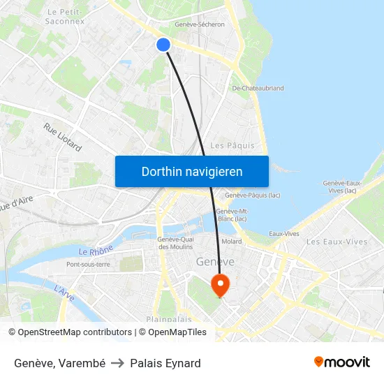 Genève, Varembé to Palais Eynard map