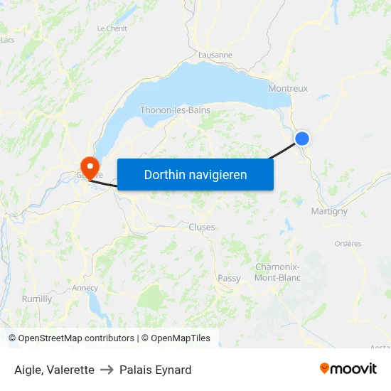 Aigle, Valerette to Palais Eynard map