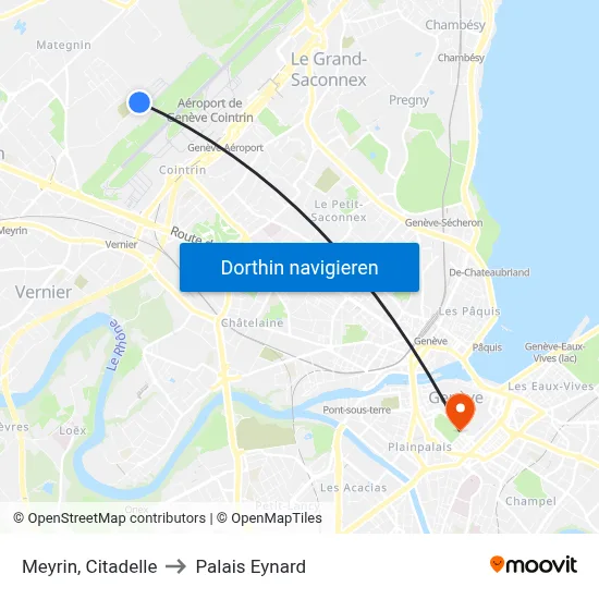 Meyrin, Citadelle to Palais Eynard map