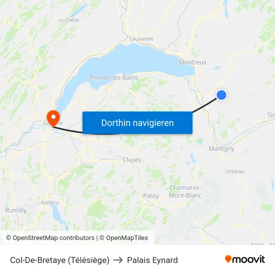 Col-De-Bretaye (Télésiège) to Palais Eynard map