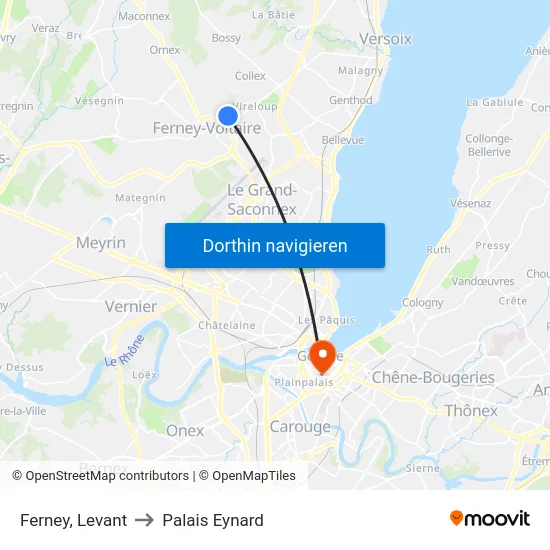 Ferney, Levant to Palais Eynard map
