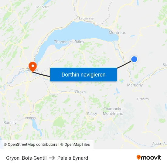 Gryon, Bois-Gentil to Palais Eynard map
