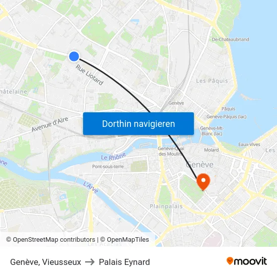 Genève, Vieusseux to Palais Eynard map