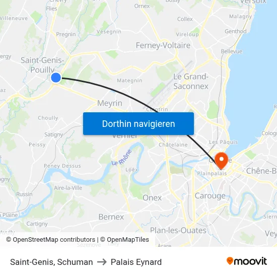Saint-Genis, Schuman to Palais Eynard map