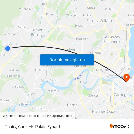 Thoiry, Gare to Palais Eynard map