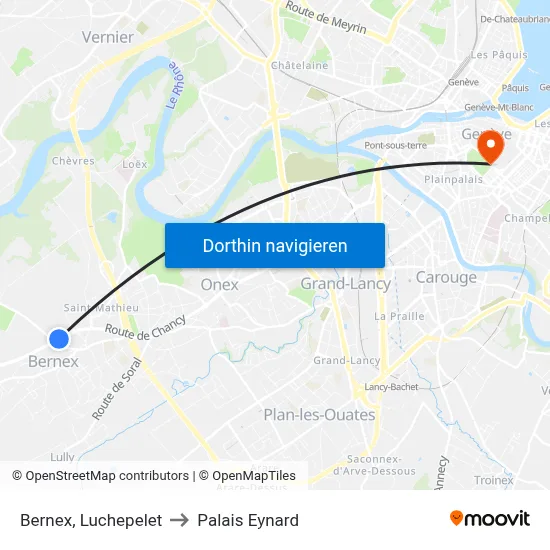 Bernex, Luchepelet to Palais Eynard map