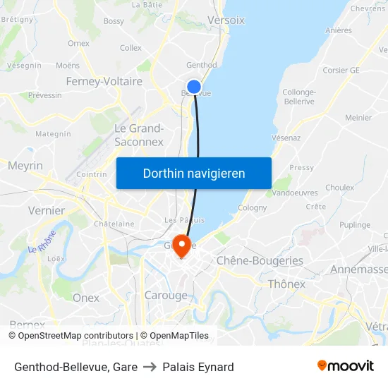 Genthod-Bellevue, Gare to Palais Eynard map