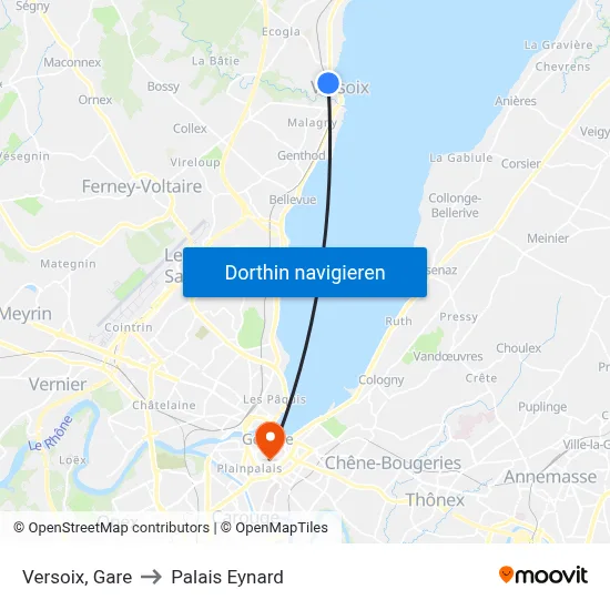 Versoix, Gare to Palais Eynard map