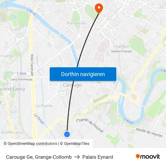 Carouge Ge, Grange-Collomb to Palais Eynard map
