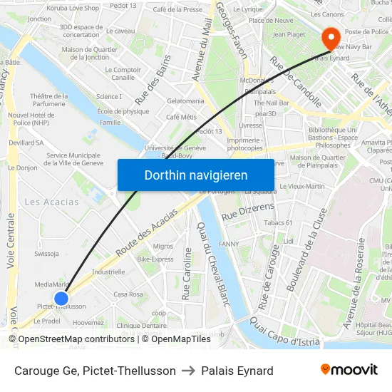 Carouge Ge, Pictet-Thellusson to Palais Eynard map