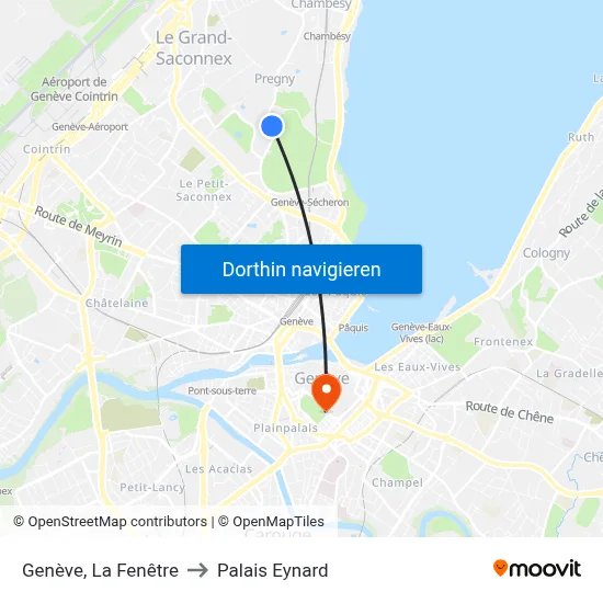 Genève, La Fenêtre to Palais Eynard map