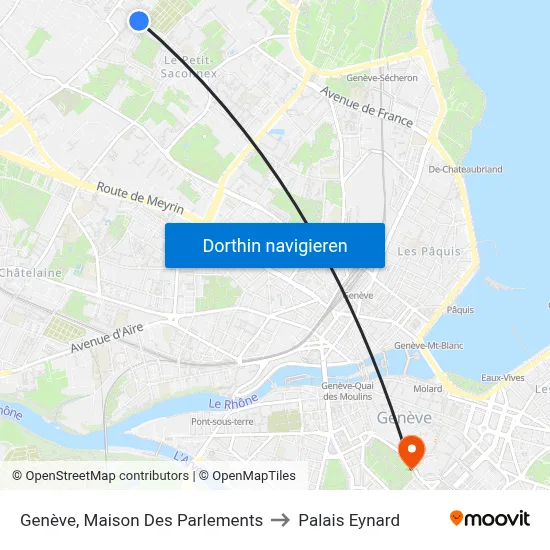 Genève, Maison Des Parlements to Palais Eynard map